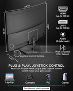 SANSUI 27 Inch Curved 160Hz Gaming Monitor, 1500R Curved Computer Gaming Monitor FHD 1080P, 4000:1, 110% sRGB, FPS/RTS, 1Ms MPRT|FreeSync|HDR|Low Blue Light|HDMI DP| VESA Support, HDMI Cable Incl.