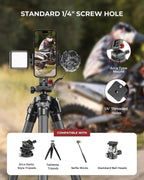 UBeesize Metal Phone Tripod Mount Cold Shoes with Arca QR Base, 3 Control Knob 360° Cell Phone Tripod Adapter for iPhone, Samsung, Desktop Tripod Smartphone Holder for Video Streaming Vlogging Rig