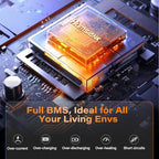 12V 100Ah LiFePO4 Lithium Battery Plus Bluetooth 5.0, Built-in 110A BMS, 15000+ Deep Cycles 1280Wh Lithium Batterys IP67, for RV, Marine, Golf Cart, Trolling Motor, 10-Year Lifespan