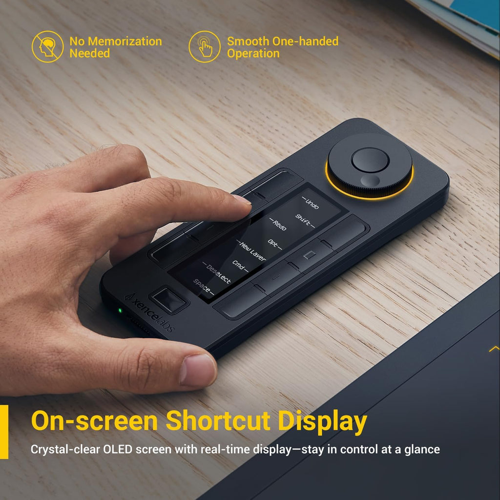 XENCELABS Quick Keys for PC, MacBook, Desktop, Drawing Tablet, Pen Display, OLED Display, 44 Customizable Shortcuts Keydail for Digital Drawing, Video Editing, Photo Retouching, Windows/macOS