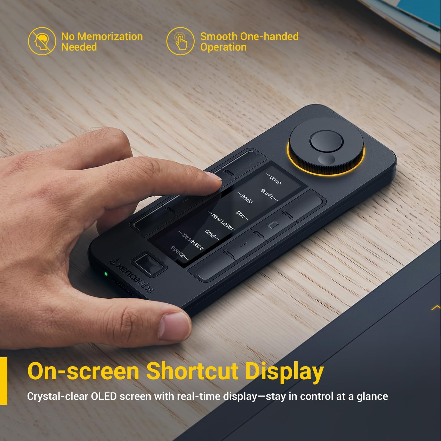 XENCELABS Quick Keys for PC, MacBook, Desktop, Drawing Tablet, Pen Display, OLED Display, 44 Customizable Shortcuts Keydail for Digital Drawing, Video Editing, Photo Retouching, Windows/macOS