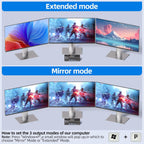 HDMI+2Displayport KVM Switch 3 Monitors 3 Computers 8K@60Hz 4K@144Hz,Triple Monitor KVM Switches with 4 USB3.0 Port for USB Devices,Wired Remote,Power Adapter and USB Cables Included.