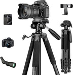 JOILCAN 75" Camera Tripod, Tripod for Camera Cell Phone, Aluminum Heavy Duty Tripods Stand, Tall Travel Tripods with Carry Bag Compatible with iPhone Canon Nikon DSLR Camera Laser Projector