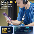 Magnetic Lightning to Dual Lightning AUX Adapter, [Apple MFi Certified] 2 in 1 iPhone Audio and Charger Splitter, Dongle Compatible with iPhone 14/13/12/11/XS/XR/7/8 and iPad,SupportsCharging & Audio