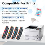 LEMERO 210X Compatible Toner Cartridge Replacement for HP 210X 210A Toner Cartridges for HP Color Laserjet Pro MFP 4301dw 4301fdn 4201dn 4201dw Printer (with Chip for HP 210X 210A High Yield-4 Packs)