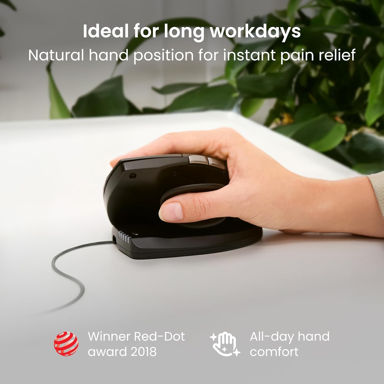 Contour Unimouse Ergonomic Vertical Mouse – Adjustable 35°-70° Angle, Customizable Thumb Rest, Wired, 6 Programmable Buttons, Ideal for All Day Comfort, Carpal Tunnel and Pain Relief