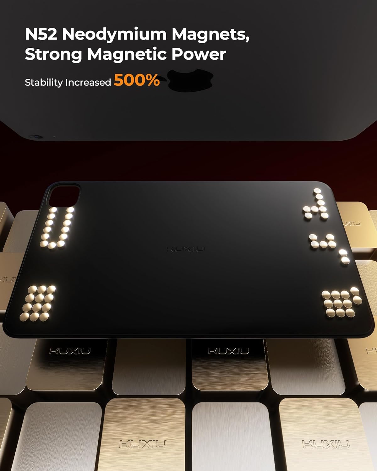 KU XIU Magnetic iPad Holder for Car Headrest,Backseat Tablet Car Mount for for iPad Pro 12.9, iPad Air 13 M2/M3, Road Trip Essentials for Kids, Tablet Car Holder for iPad Pro 12.9 3rd/4th/5th/6th