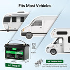 HQST 12 Volt 100Ah Lithium Iron Phosphate Battery with LED Meter,LiFePO4 Battery,10 Year Lifetime,Low & High Temp Protection,Supports in Series and Parallel,for RVs,Trolling Motors,Boats,Marine-2 Pack