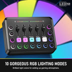 F11 Gaming Audio Mixer, Sound Board for PS5/ PC/Phone, Live Streaming Audio Interface with 3.5mm/XLR Microphone Input, Individual Control Live Sound Card, DJ Mixer Effects, Voice Changer, Denoise