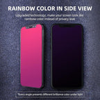 EGKimBa Privacy Screen Protector compatible with iPhone 12 Pro Max, 6.7 inch Gradient Colorful Electroplated Anti-Spy Anti-Blue Light Easy Installation Tempered Glass