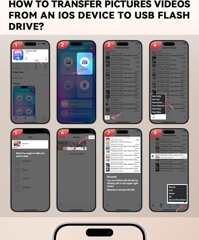 MFi Certified 512GB Flash Drive for iPhone Photo Stick, USB Thumb Drive Memory Stick High Speed USB Drive Photo Storage for iPhone Compatible for iPhone/iPad/Android/PC