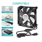 Wathai 140mm x 25mm USB Cooliing Fan 5V with Speed Control for Computer Case Receiver DVR PlayStation Xbox PS4 Router Cabinet Cooling