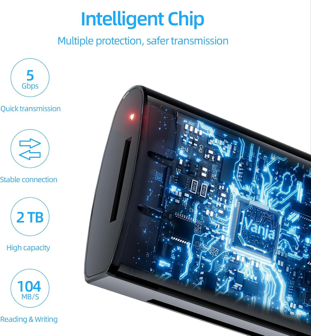 Vanja SD Card Reader USB C, High-Speed USB 3.0 Micro SD Card Adapter for SD SDXC SDHC MicroSD | Compatible with iPhone 17/16/15, MacBook Pro/Air, iPad Pro, Laptop, Galaxy Smartphones