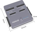 AOKO M.2 NVMe SSD Cloner, Dual-Bay 4-in-1 Hard Drive Duplicator/Reader, Supports M.2 NVMe/NGFF SATA, mSATA & SATA 2.5"/3.5" HDD,Offline Cloning Without PC