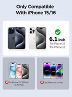 Compatible for iPhone 15/iPhone 16 Privacy Screen Protector Tempered Glass 6.1 Inch, Pink Gradient Anti Spy Anti Blue Light HD Easy Installation