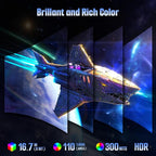 SANSUI Curved 24 Inch Gaming Monitor 160Hz FHD 1080P Computer Monitor,MPRT 1ms 1500R Fast VA Display, Freesync,HDR,3000:1 Contrast Ratio, HDMI2.0,DP1.4, VESA Compatiable(ES-G24C1L HDMI Cable Included)