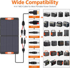 N-Type 16BB 110W Portable Solar Panel for EF/Jackery/Bluetti/Anker Power Station, 25% High Efficiency ETFE Foldable Solar Panel Charger IP68 Waterproof for Outdoor Camping RV