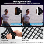 SIRUI 15.7"/40cm Mini Quick Set-Up Foldable Softbox, Quick Release with Diffuser Grid Bad for Video Continuous Lighting Compatible with C150X Series, QR40