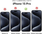 Screen Protector Tempered Glass Compatible with Apple iPhone 15 Pro (2 Pack)
