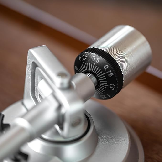 KORUS Record Player with External Speakers,Bluetooth Turntable,Belt-Drive Turntable 2-Speed, Adjustable Counterweight,Vintage LP Players