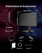 KTC 24.5 Inch 300Hz Gaming Monitor - FHD 1080P Fast IPS PC Monitor Gaming 1ms, Adaptive Sync, HDR, 240Hz Monitors Gamer with Display Port1.4x1 HDMI 2.0x2, 119% sRGB, VESA Mount, DP Cable, H25Y7