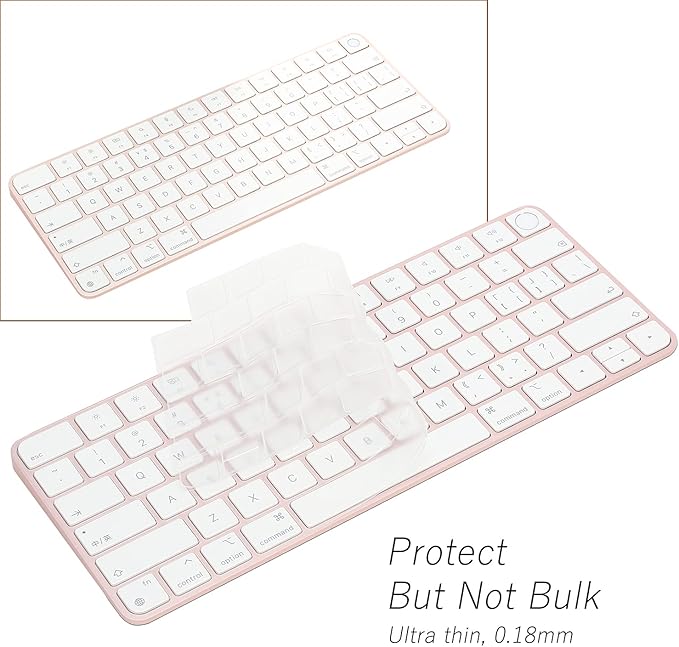 Keyboard Cover for New M4 iMac Magic Keyboard (Model A3118/A2449, Touch ID Version, w/o Numeric Key) - Ultra Thin, Protective and Clear Keyboard Cover Protector Skin
