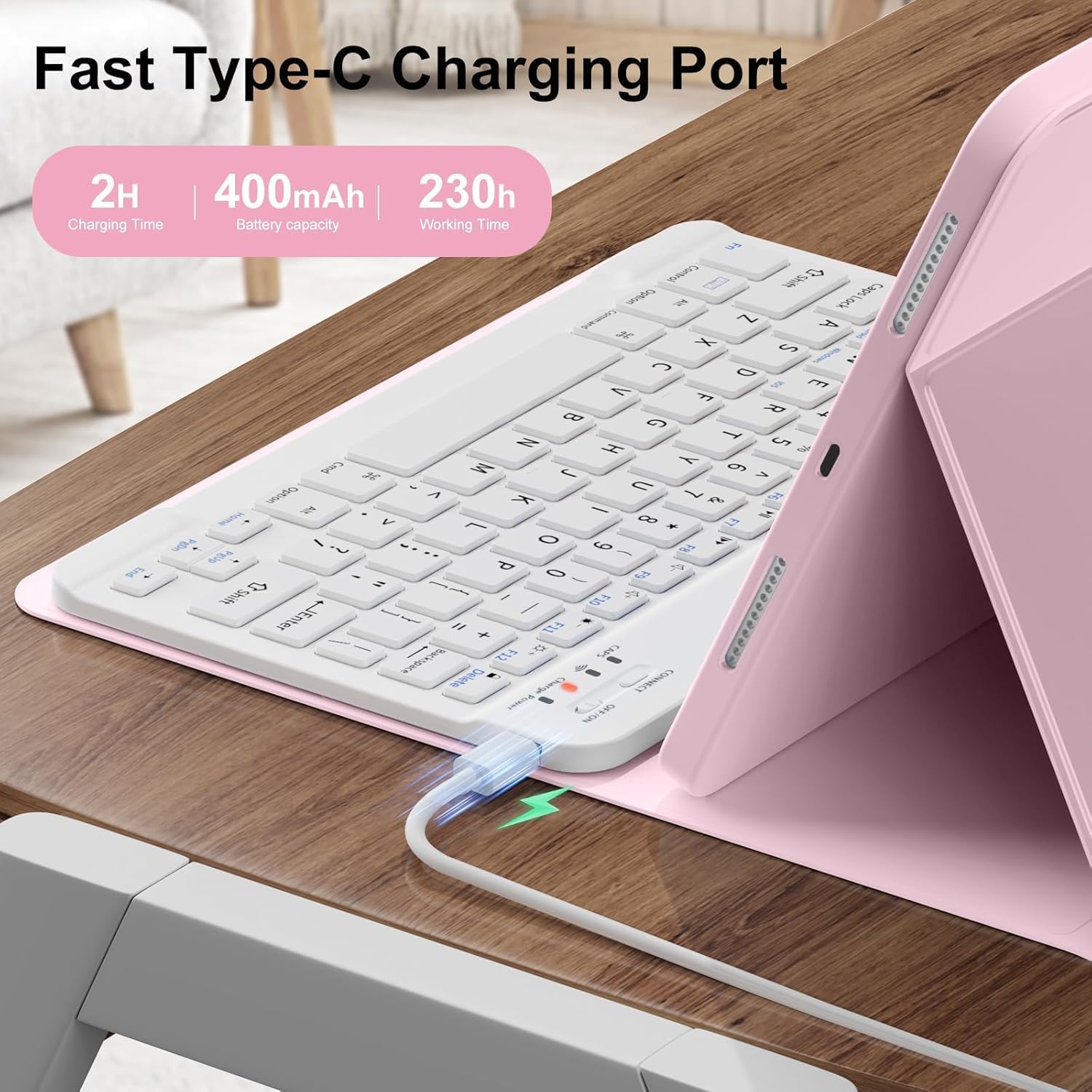 Keyboard Case for Galaxy Tab S6 Lite 10.4 Inch 2024/2022/2020, Slim Lightweight 7 Color Rainbow Backlight Detachable Magnetic Bluetooth Keyboard Cover with S Pen Holder,Black