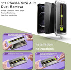 (2-Pack Anti-Spy Privacy Screen Protector for iPhone 12/12 Pro(6.1-Inch),9H Tempered Glass,Full Coverage,Anti-Fingerprint,Auto Dust Removal,Bubble-Free,Easy Installation