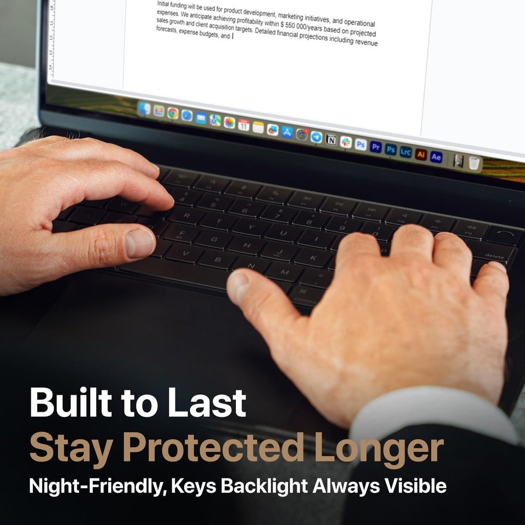 Kuzy Tinted Premium MacBook Pro 14 inch Keyboard Cover M4 16" 2025 2024 2023 M3 M2 M1 Pro Max - MacBook Air 13 inch Keyboard Cover 15" M4 - A3240 A3241 A3401 A3403 A3114 A3113 - US Layout TPU, Tinted