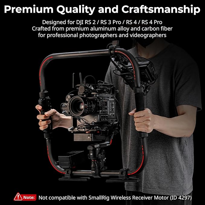 SMALLRIG Stabilizer Handheld Ring Grip for DJI RS 2 / RS 3 Pro/RS 4 / RS 4 Pro Gimbal, Supports Various Controls, Integrated Foldable Design, Max Load 17.6 lb - 4328