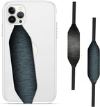 Phone Grip Strap - Pack of 2 Reversible Finger Holder for Phone Back, Customizable Anti-Slip Design, Wireless Charging Compatible Detachable Holder for iPhone - Metallic Black