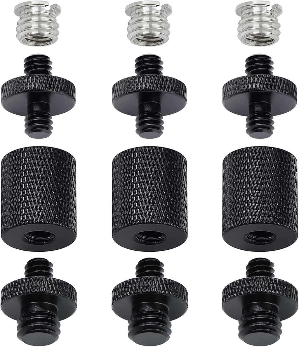 12 Pcs 1/4" & 3/8" Camera Screw Adapter Set - DSLR, GoPro, Flash & Light Stand Mounts