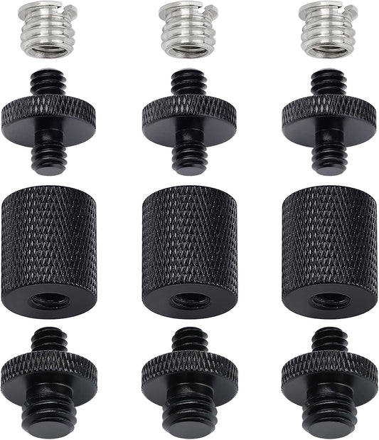 12 Pcs 1/4" & 3/8" Camera Screw Adapter Set - DSLR, GoPro, Flash & Light Stand Mounts