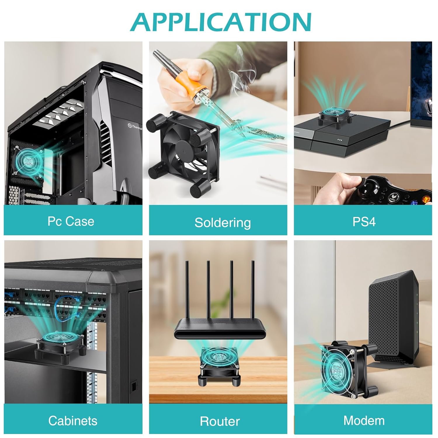 Wathai 80mm Small Computer Cooling Fan with AC Plug, 110V 120V 220V 240V Fan Enhanced Cooling Solution for Electronic Components, PC Cases, Greenhouses, Terrariums, and Modem Cool Projects