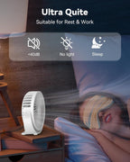 USB Desk Fan, 5 Inch Mini Portable, 3 Speeds Strong Airflow Personal Desktop, Detachable Cooling Fan 360° Rotation Quiet Small Fan for Desk Home Office Travel Car, White, 5ft Cable