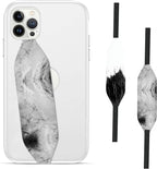 Phone Grip Strap - Pack of 2 Reversible Finger Holder for Phone Back, Customizable Anti-Slip Design, Wireless Charging Compatible Detachable Holder for iPhone - White on Black