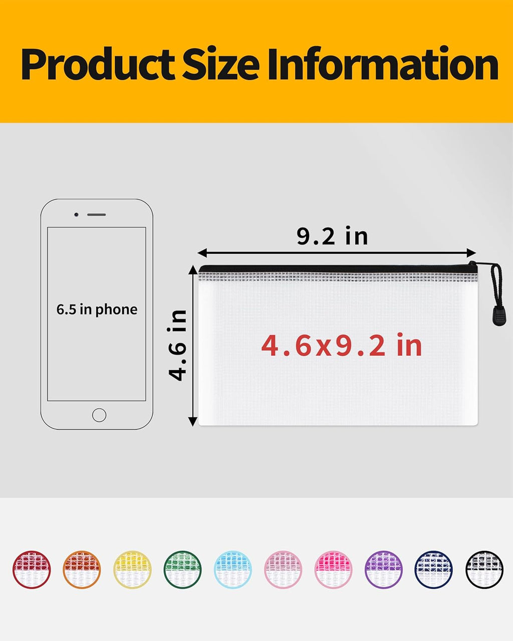 SUNEE Mesh Zipper Pouch 4.6x9.2 in (Black, 30 Packs), Small Pencil Case Pouch for School Office Supplies, Travel Accessories, Waterproof Zipper Pouches for Organizing