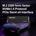 500GB PS5 SSD with Heatsink PCIe Gen4 NVMe M.2 Gaming SSD, 7400MB/s Read, 1GB DRAM Cache, 3D TLC | Internal Solid State Drive Compatible with PS5 & PC(EN855)