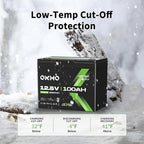 OKMO 12V 100Ah LiFePO4 Battery,Group 24 Lithium Battery 100A BMS，10 Years Lifetime 15000+ Deep Cycles,for Marine, RV, Trolling Motor, Boat, Camper, Solar Home Storage Iron Phosphate Battery