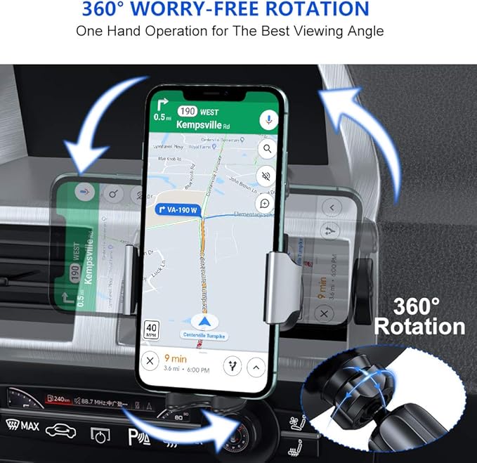 Miracase Upgraded-2nd Generation Universal Phone Holders for Your Car, Hands Free Air Vent Car Phone Holder Mount Compatible with iPhone 16/15/14/13/12/11 Series and All Phones