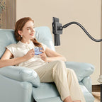 Gooseneck Tablet Holder for Kindle Reading in Bed, Hands Free Desk Bedside Lazy Arm Stand for Kindle Accessories, Compatible with iPhone iPad mini