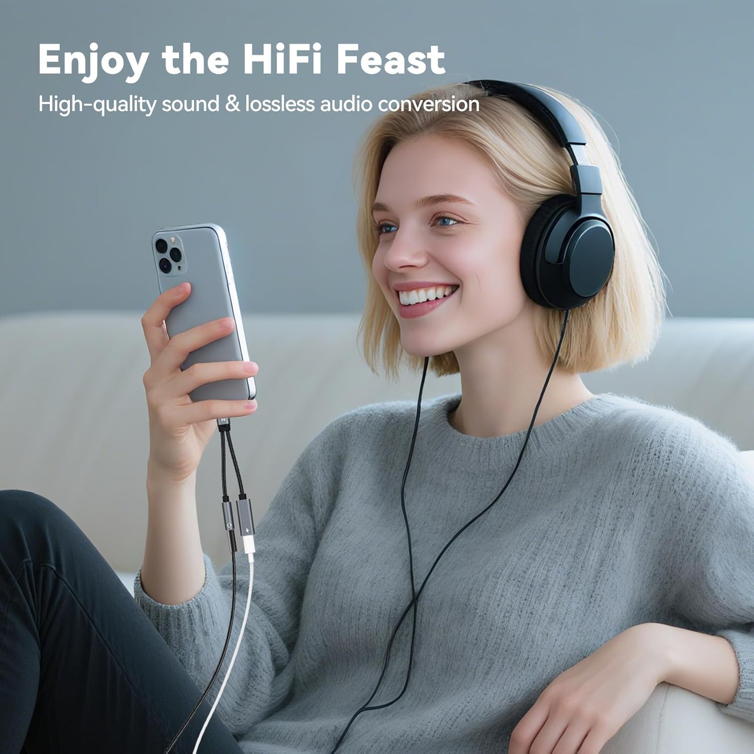 USB Type C to 3.5mm Headphone and Charger Adapter,2 in 1 USB C to Aux Audio Jack Hi-Res DAC with Charging for Earphones,Compatible with Samsung Galaxy S25/S24/S23/S22+ (USB-3.5MM, 1Pack)