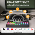 Podcast Equipment Bundle for 2 with Dual XLR-3.5 Condenser Micophones with Mic Pop Filters Audio Equipment for Live Streaming/ Recording, Online Gaming for Phone/ Laptop/ PC Audio Interface M100