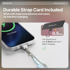 MAGEASY Beaded Phone Charm for Women - Cell Phone Wrist Strap with Teather Tab, Designed for iPhone & Android Phones, Keychain, Camera - Midnight Heart