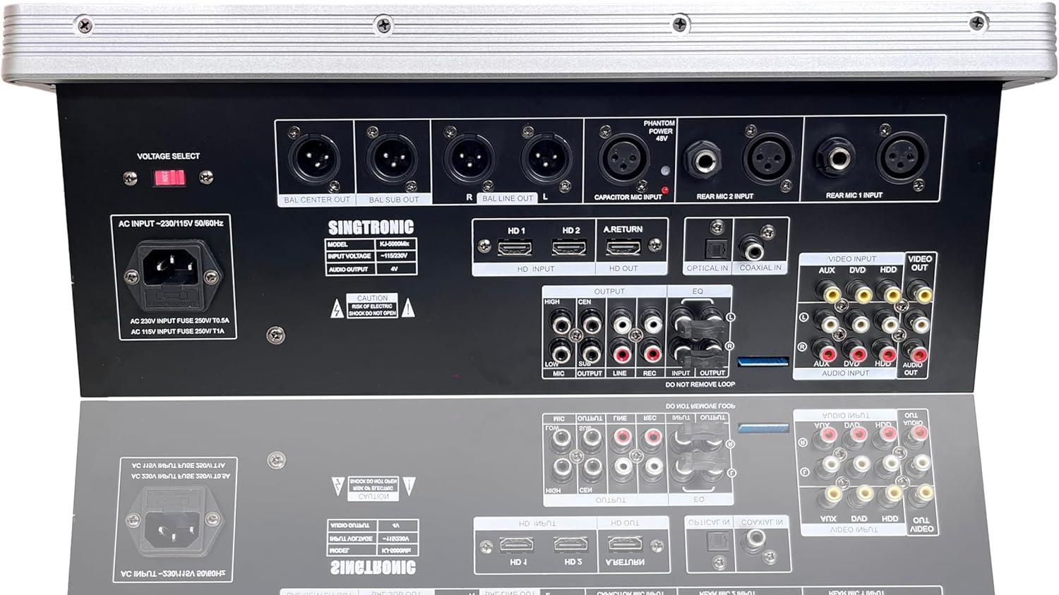 Singtronic KJ-5000Mix Professional Karaoke Console Mixer | HDMI ARC, Optical, Bluetooth, USB Recording, 8-Band EQ, Anti-Feedback, BBE DSP Processor, Rack-Mountable DJ/KJ Mixer