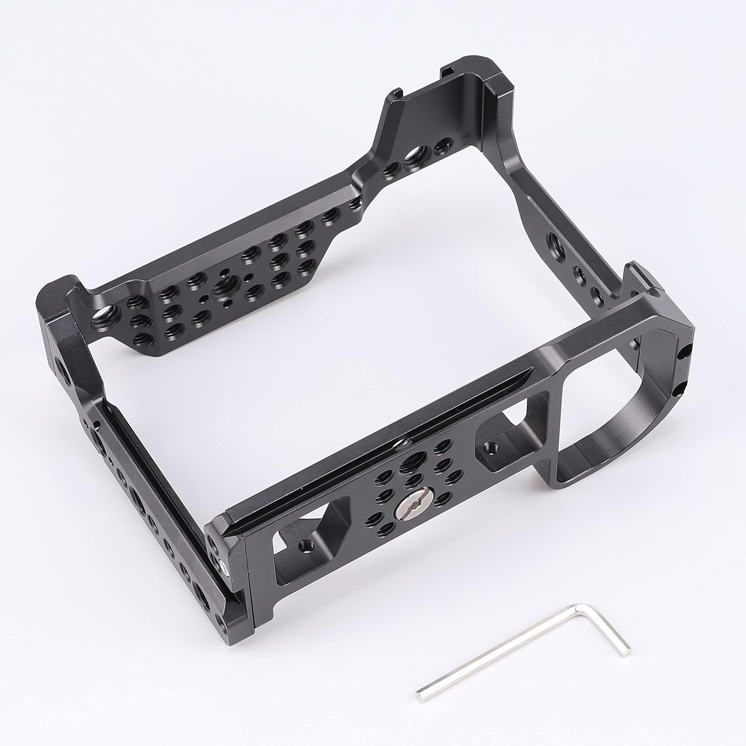 Z5 Z6 Z7 Cage, Hersmay Camera Cage with Top Handle for Nikon Z5/ Z6/ Z7/ Z6II/ Z7II Mirrorless Camera with Cold Shoe,ARRI Handle Locating Holes,Multiple 1/4" 3/8" Screw Holes
