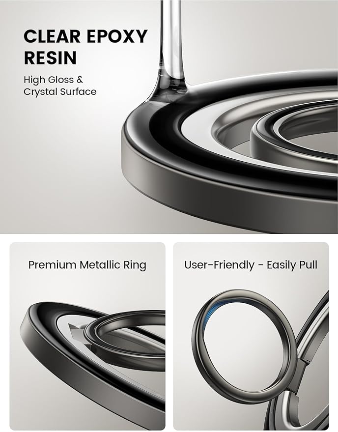 Lamicall Magnetic Phone Ring Grip for MagSafe - [4.4lbs Ultra Magnet] Finger Holder, Father's Day for Father, 360° Metal Gear Hinge Ring Stand for iPhone 16 15 14 Pro Max, Cases, Mag Safe Accessories