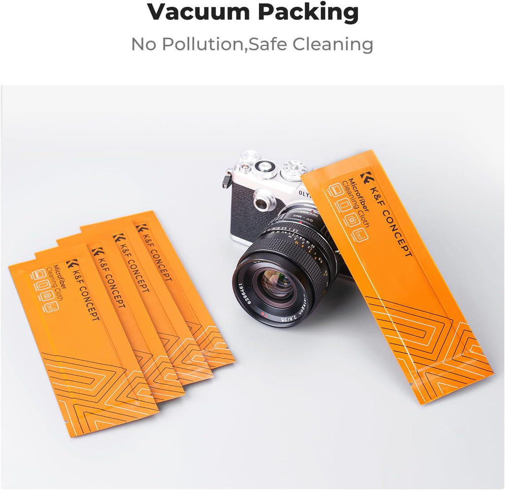 K&F CONCEPT 20 Pack Microfiber Cleaning Cloths, 6x6in Glasses Cleaning Cloths, Premium Camera Lens Cloth for Photography, Glasses, Screens & More