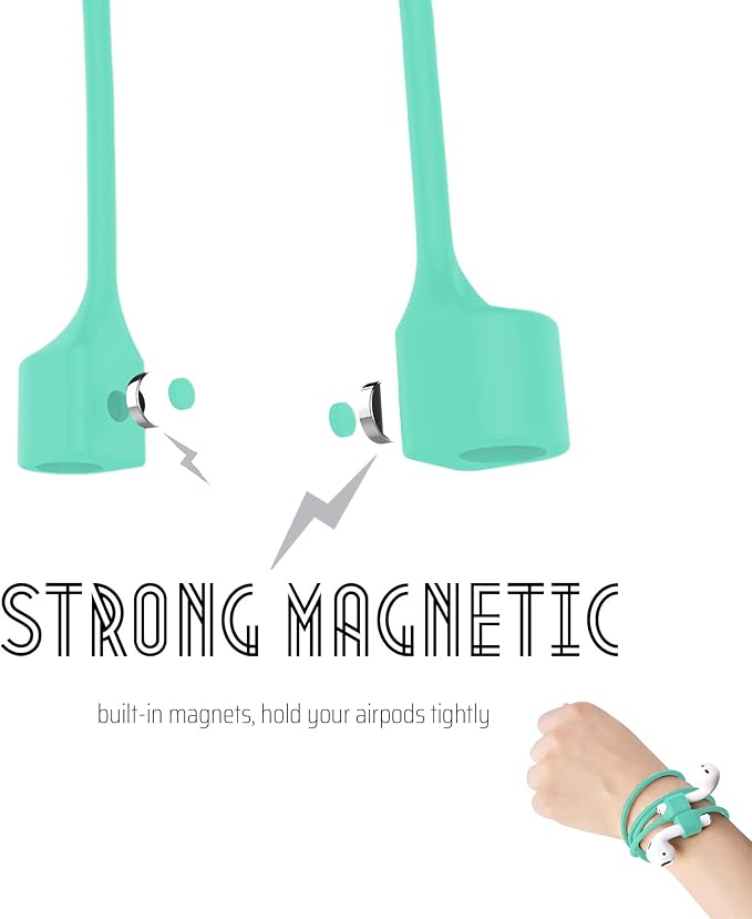 Ultra Strong Magnetic Airpod Pro Strap Anti-Lost Cord Sports Lanyard Compatible with Airpods 3rd 2nd Generation Pro 3 2 1 (3 Mint)