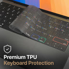 Kuzy MacOS Shortcut for MacBook Pro 14 inch Keyboard Cover M4 16" 2025 2024 2023 M3 M2 M1 Pro Max - MacBook Air 13 inch Keyboard Cover 15" M4 M3 M2 - Mac OS US Layout TPU Tinted